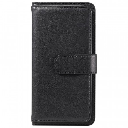 Lommebok-deksel plass til 10 stk kort for Samsung Galaxy A13 5G/A04s svart