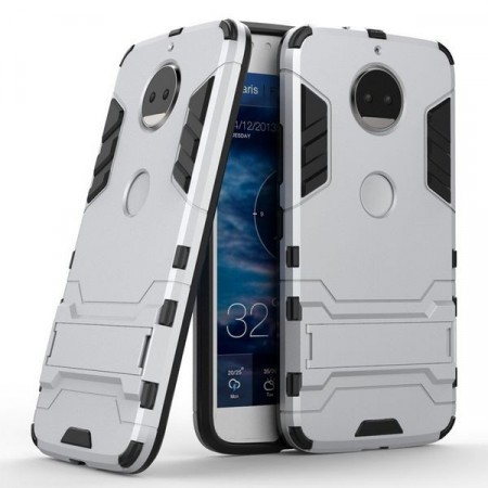 Hybrid TPU + PC Deksel Motorola Moto G6 Plus sølv
