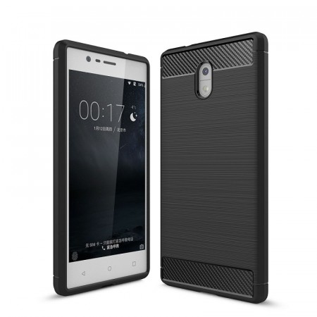 Tech-Flex TPU Deksel Carbon Nokia 3 svart