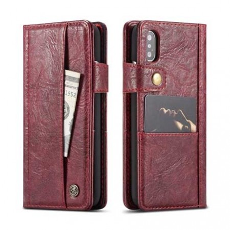 CaseMe Retro deksel for iPhone X/XS burgunder