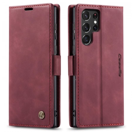 CaseMe flip Retro deksel for Samsung Galaxy S22 Ultra rød