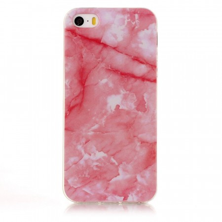 TPU Deksel for iPhone 5S/5/SE - Rød Marmor