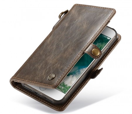 CaseMe 2-i-1 Lommebok deksel iPhone 7/8 brun