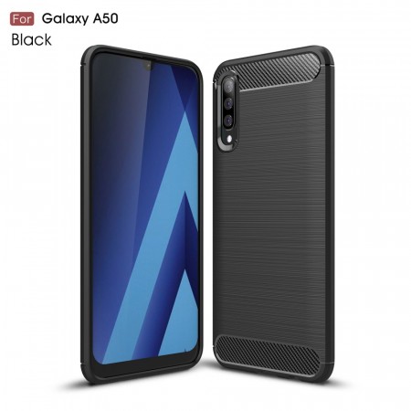 TPU Deksel Carbon for Galaxy A50/A30s svart