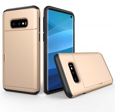 Lux Hybrid TPU + PC Deksel plass til kort Galaxy S10e Gull