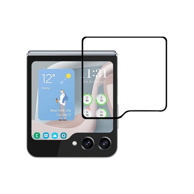 Herdet glass skjermbeskytter Samsung Galaxy Z Flip 6 5G svart kant