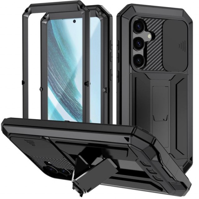 R-JUST Hybrid-deksel 360° beskyttelse Samsung Galaxy S25+ Plus 5G - Svart