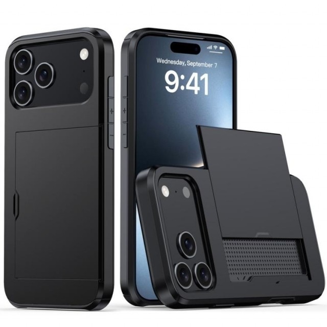 Hybrid Deksel plass til kort iPhone 18 Pro Max svart