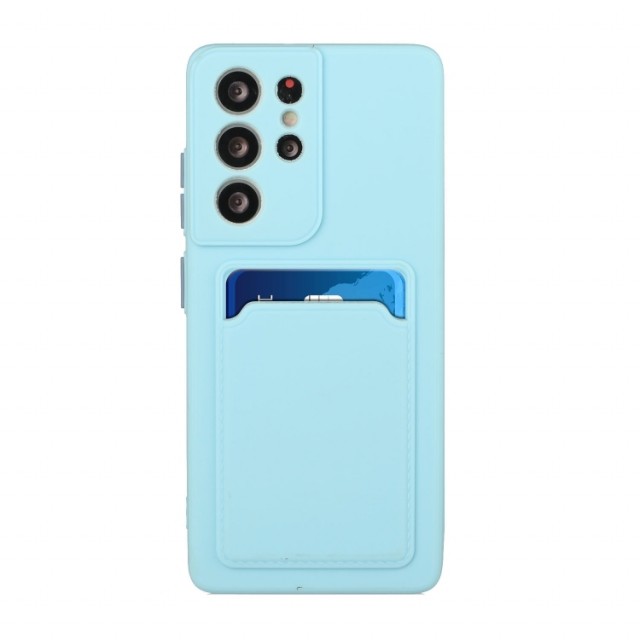 Tech-Flex TPU Deksel plass til kort til Samsung Galaxy S21 Ultra 5G - Sky Blue