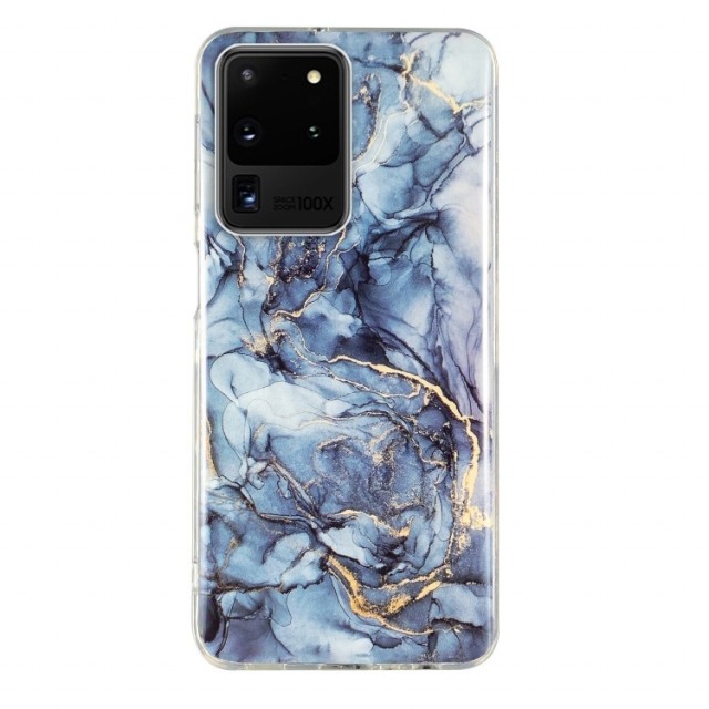 Fashion TPU Deksel for Samsung Galaxy S20 Ultra 5G - Blå Marmor