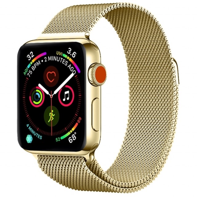 Klokkereim stål for Apple Watch Serie 1/2/3/4/5/6/SE/7/8/9/ultra 42/44/45/49 Gull