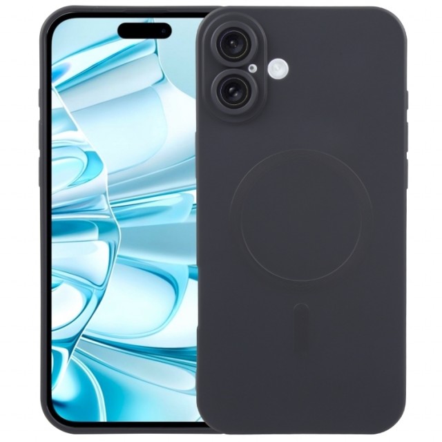 Tech-Flex Liquid TPU Deksel for iPhone 16 Plus MagSafe svart