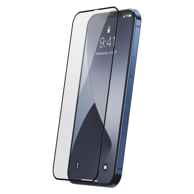 Baseus 2 pk herdet glass heldekkende iPhone 12 Mini svart