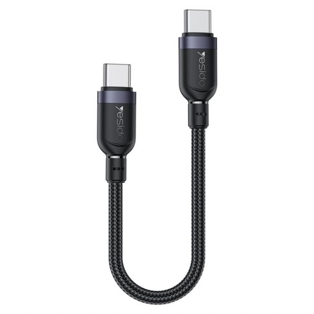 Yesido USB-C til USB-C kabel 60W, 0,3 meter - Svart