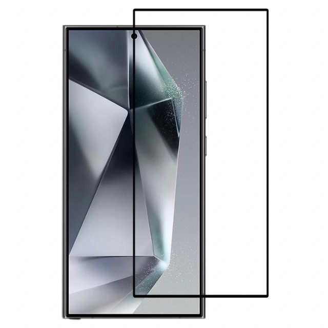 Herdet glass skjermbeskytter heldekkende Galaxy S25 Ultra 5G svart kant