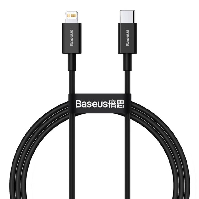 Baseus Superior Fast Charge USB-C til Lightning Kabel, 20W 1m - Svart