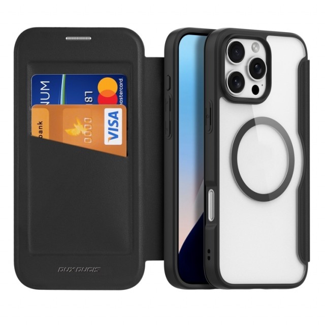DUX DUCIS Skin X Pro Flip deksel iPhone 16 Pro MagSafe Svart