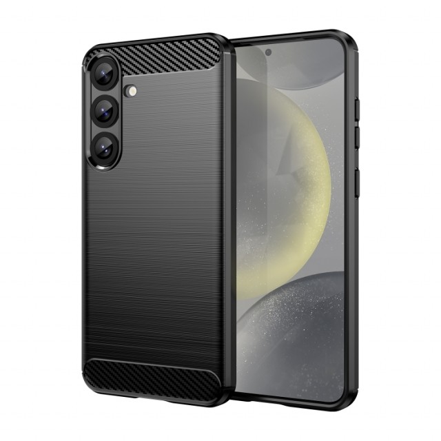 Tech-Flex TPU Deksel Carbon for Samsung Galaxy S25 5G svart