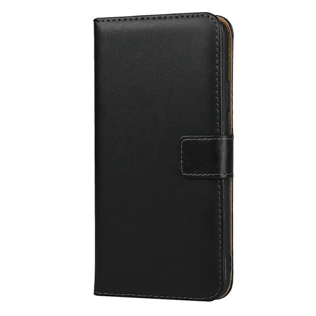 Lommebok deksel ekte Lær for iPhone 11 Pro Max svart