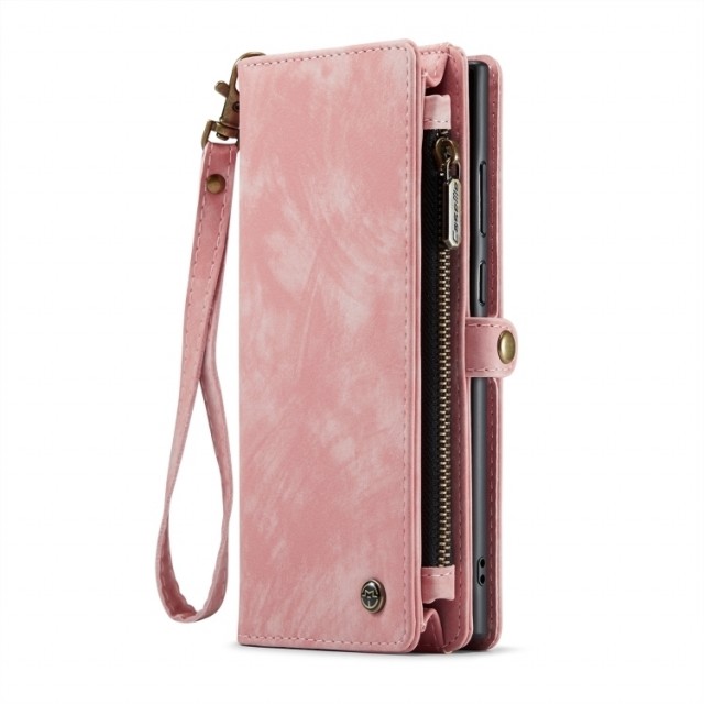 CaseMe 2-i-1 Lommebok deksel Samsung Galaxy S25 Ultra 5G rosa