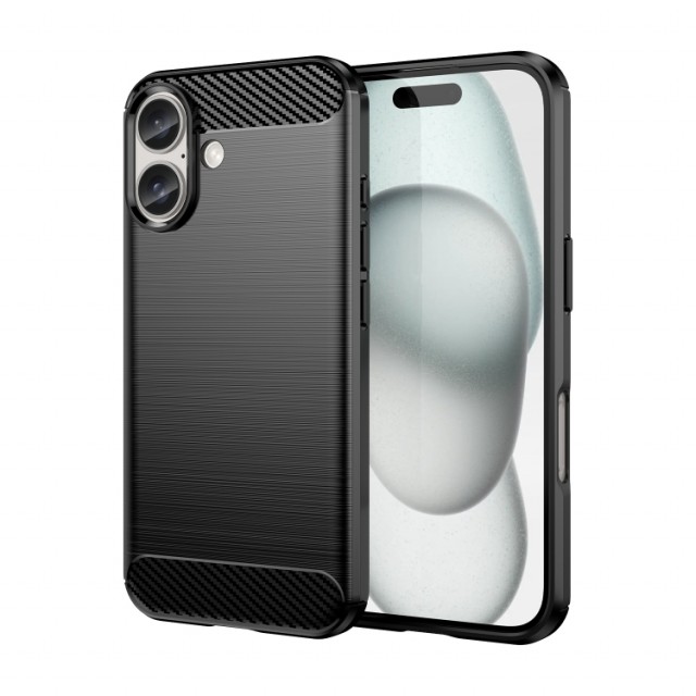 Tech-Flex TPU Deksel Carbon iPhone 16 Plus svart