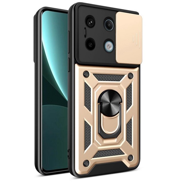 Tech-Flex TPU + PC Deksel med Ring Grep Xiaomi Redmi Note 13 Pro 5G gull