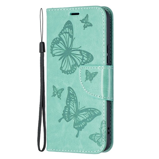 Lommebok deksel til Samsung Galaxy S22 5G - Grønn Butterfly