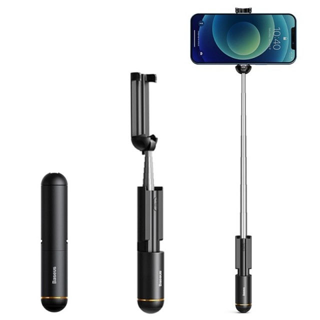 Baseus Mini Bluetooth Sammenleggbar Selfiestang Svart