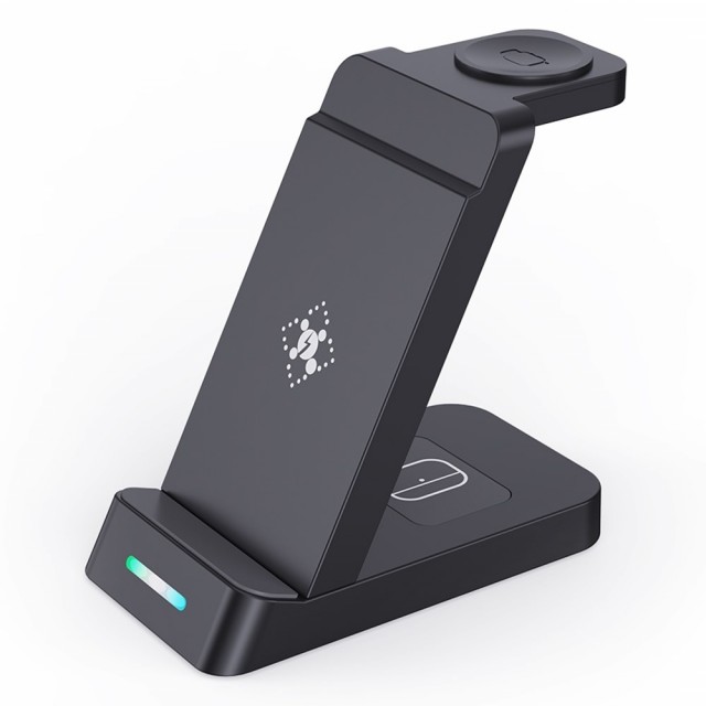 Trådløs Ladestasjon 3-i-1 iPhone / iWatch / Airpods - Svart