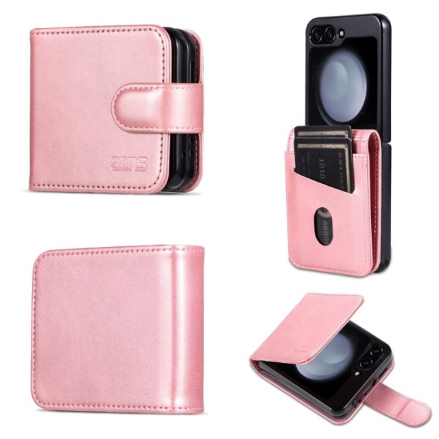 Azns Lommebok deksel for Samsung Galaxy Z Flip 6 5G Roségull
