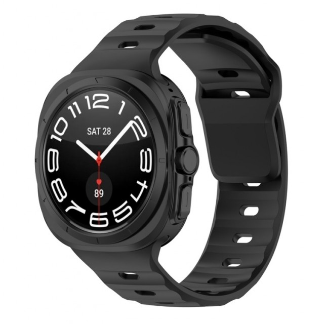 Samsung Galaxy Watch Ultra 47mm Silikon Sportsreim - Svart