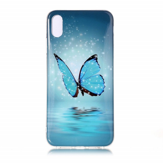 Fashion TPU Deksel iPhone X/XS - Blue Butterfly
