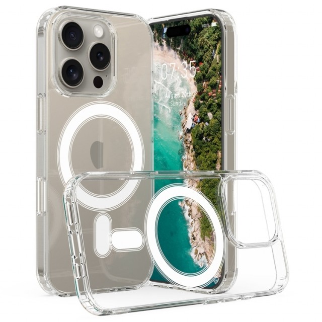 Tech-Flex TPU Deksel for iPhone 16 Pro MagSafe Gjennomsiktig