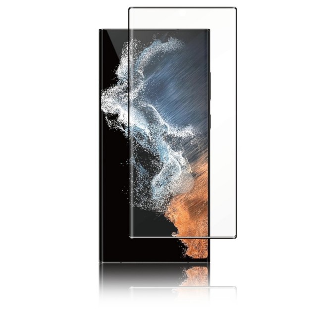 Panzer Premium Buet skjermbeskyttelse Samsung Galaxy S23 Ultra 5G svart kant