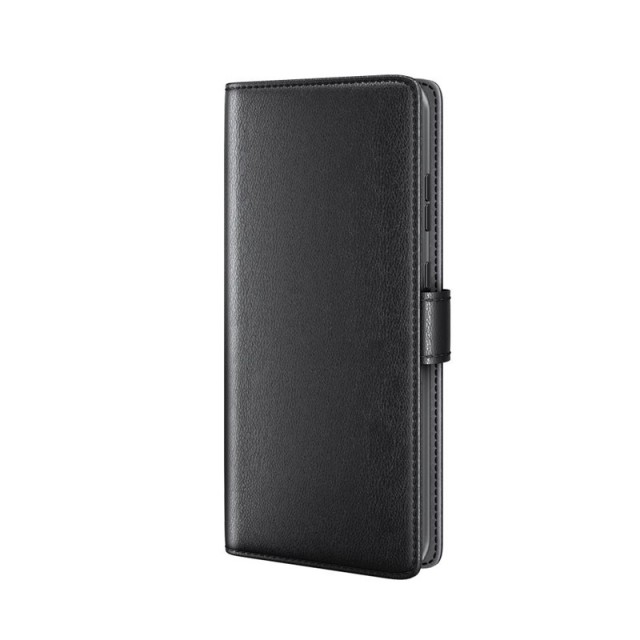 Lommebok deksel ekte Lær for iPhone 16 Pro svart