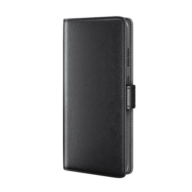 Lommebok deksel ekte Lær for iPhone 17 Pro Max svart