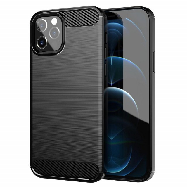 Tech-Flex TPU Deksel Carbon iPhone 12/12 Pro svart
