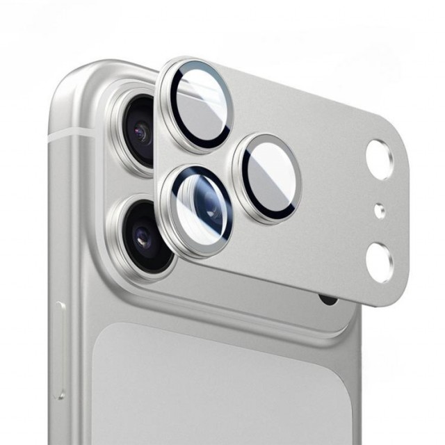 Kalebol kamerabeskyttelse Glass Metall til iPhone 17 Pro - Sølv