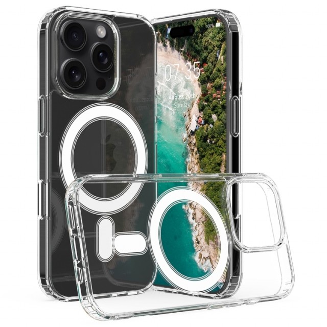 Tech-Flex TPU Deksel for iPhone 16 Pro Max MagSafe Gjennomsiktig