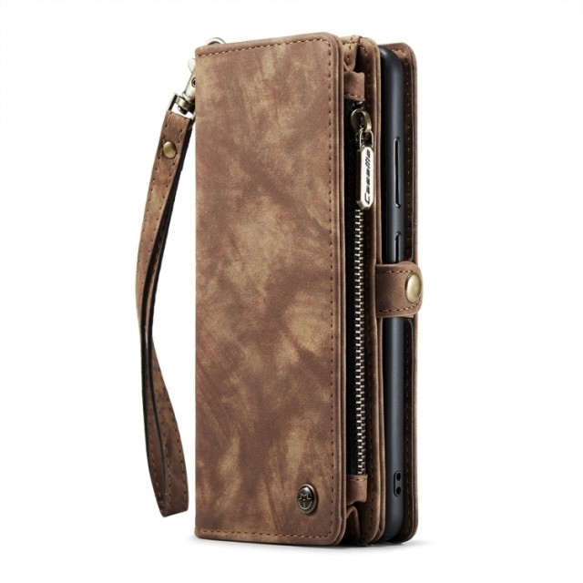 CaseMe 2-i-1 Lommebok deksel Samsung Galaxy S25 5G brun