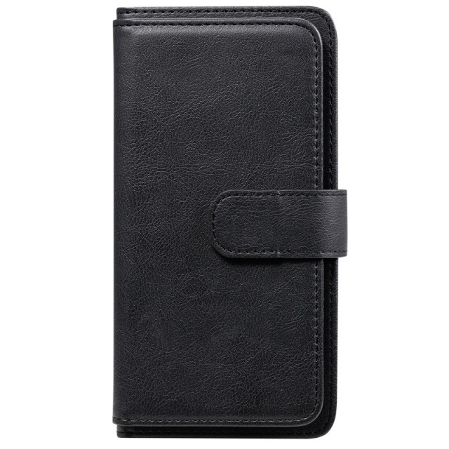 Lommebok-deksel plass til 10 stk kort for iPhone 13 Pro Max svart