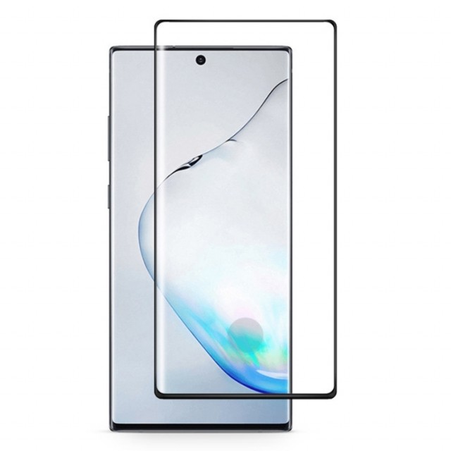 Herdet glass 3D Buet skjermbeskytter heldekkende Galaxy Note 10+ Plus svart kant