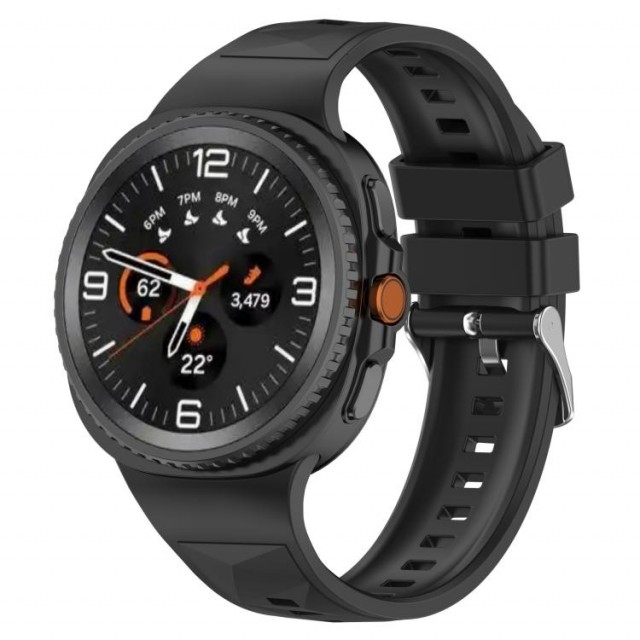 Samsung Galaxy Watch 8 44/40 mm Silikon Sportsreim - Svart