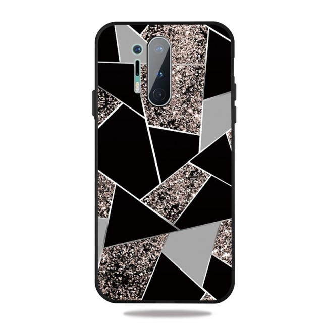 Fashion TPU Deksel for OnePlus 8 Pro - svart/grå Marmor