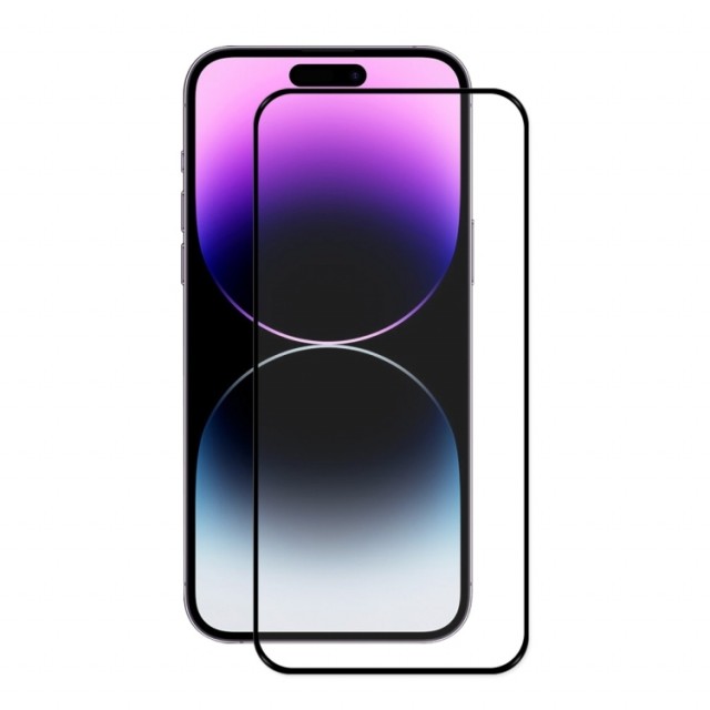 Enkay Hat-Prince herdet Glass med skjermbeskytter iPhone 14 Pro svart kant