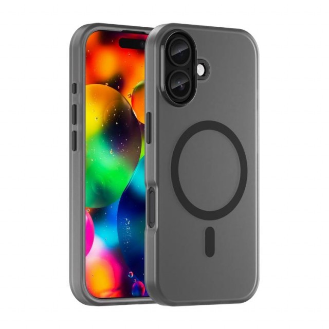 Tech-Flex Frosted TPU Deksel for iPhone 17 MagSafe - Svart