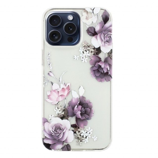 Fashion TPU Deksel for iPhone 16 Pro - blomster