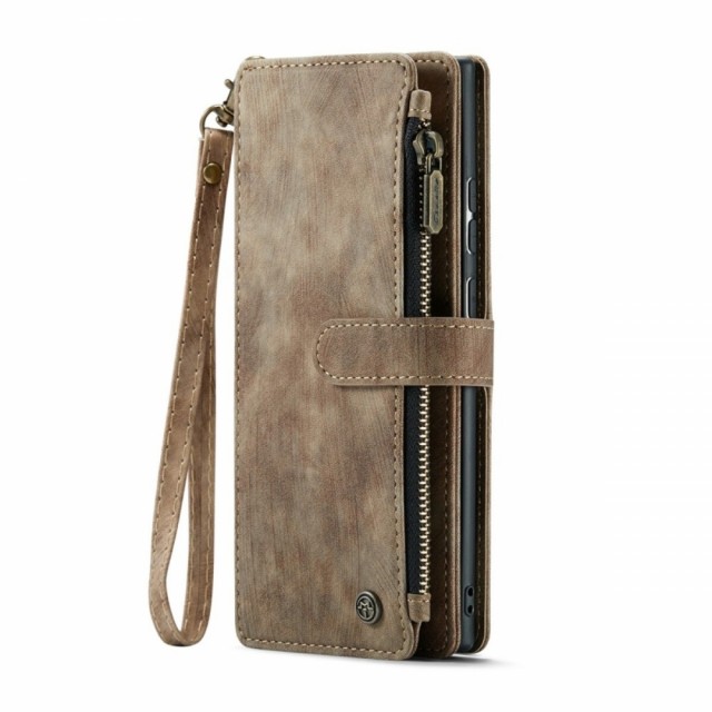 CaseMe multifunksjonell Lommebok deksel Samsung Galaxy S25 Ultra 5G brun