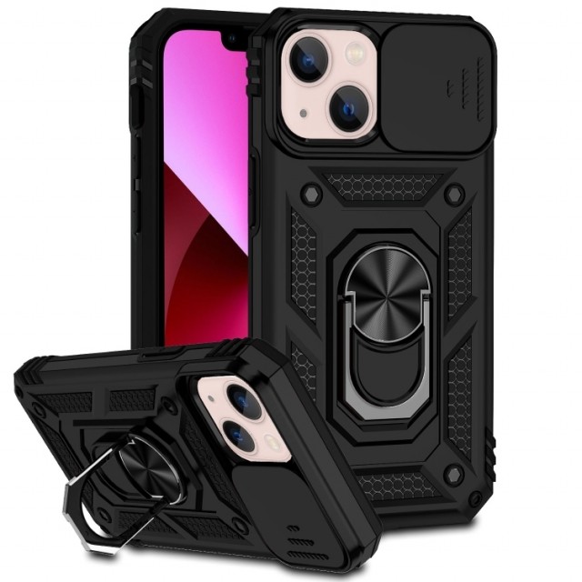 Tech-Flex TPU Deksel med magnetisk Ring Grep iPhone 14 Plus svart