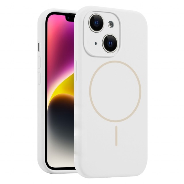 Tech-Flex silikon Deksel for iPhone 14 MagSafe hvit